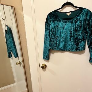 Brand new crushed velvet long sleeve crop top (boutique purchase)